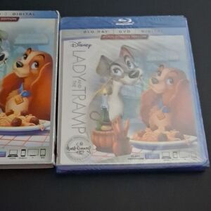 Disney Lady and the Tramp Blu-ray DVD in Blue and White